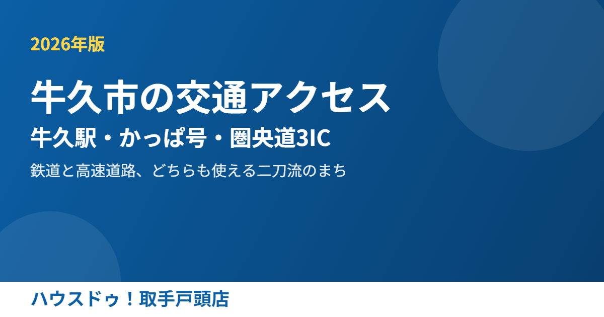 牛久市の交通アクセス 牛久駅・かっぱ号・圏央道3IC ハウスドゥ取手戸頭